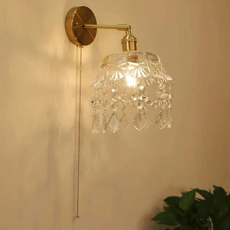 DecorBites™ Art Deco LED Wall Lamp with Pull Switch, Nordic Design, Glass Interior Wall Light