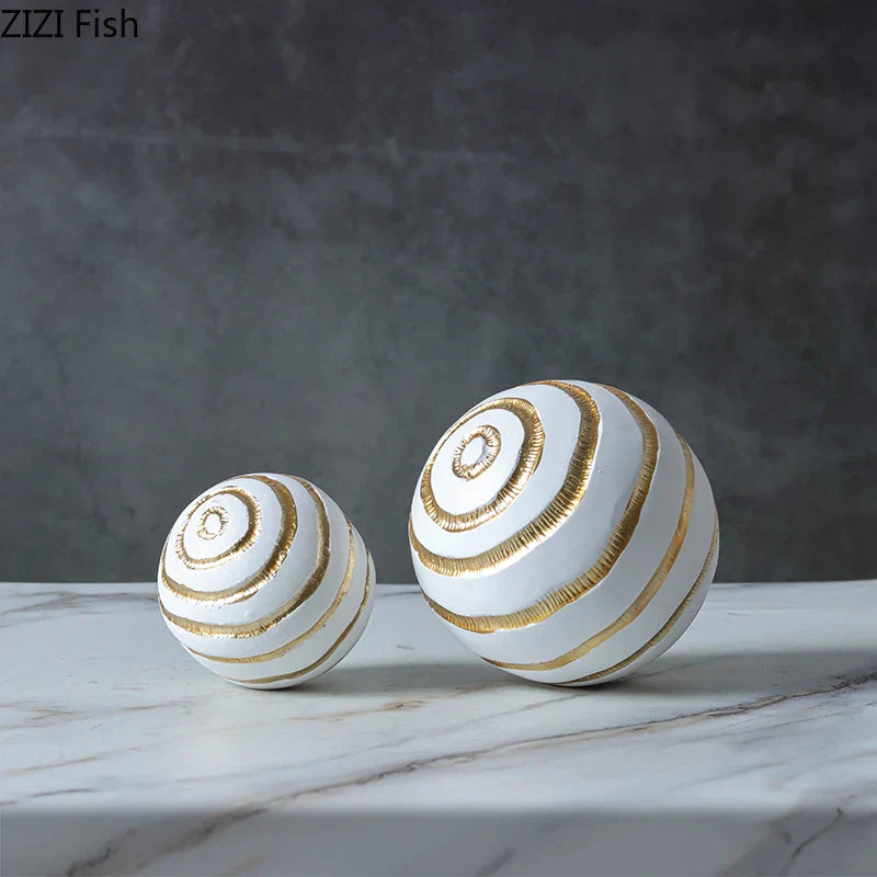 DecorBites™ Golden Texture Ball Geometric Desk Decoration - Minimalist Abstract Artwork