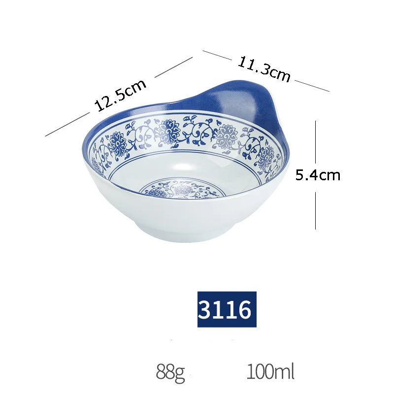 DecorBites™ Blue and White Imitation Porcelain Dinner Set