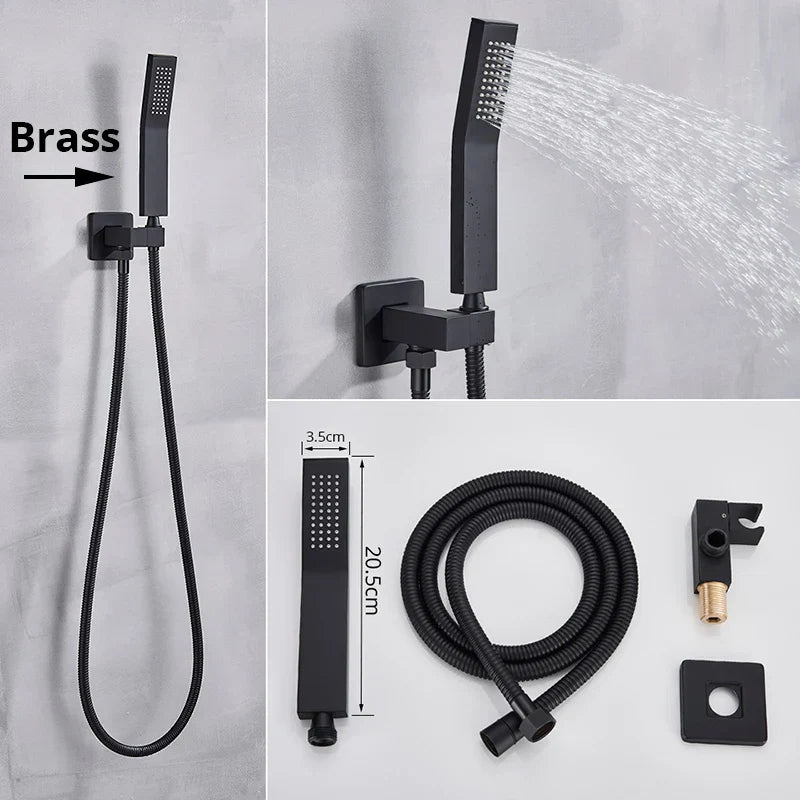 DecorBites™ Handshower Head with Stainless Steel Hose - Wall Mounted Faucet Set