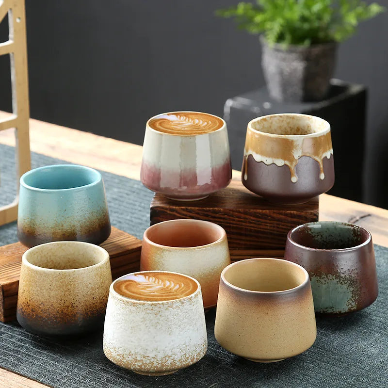 Ceramic Cup Vintage Coarse Pottery Coffee Cup Household drinking single cup cooking tea cups around the stove