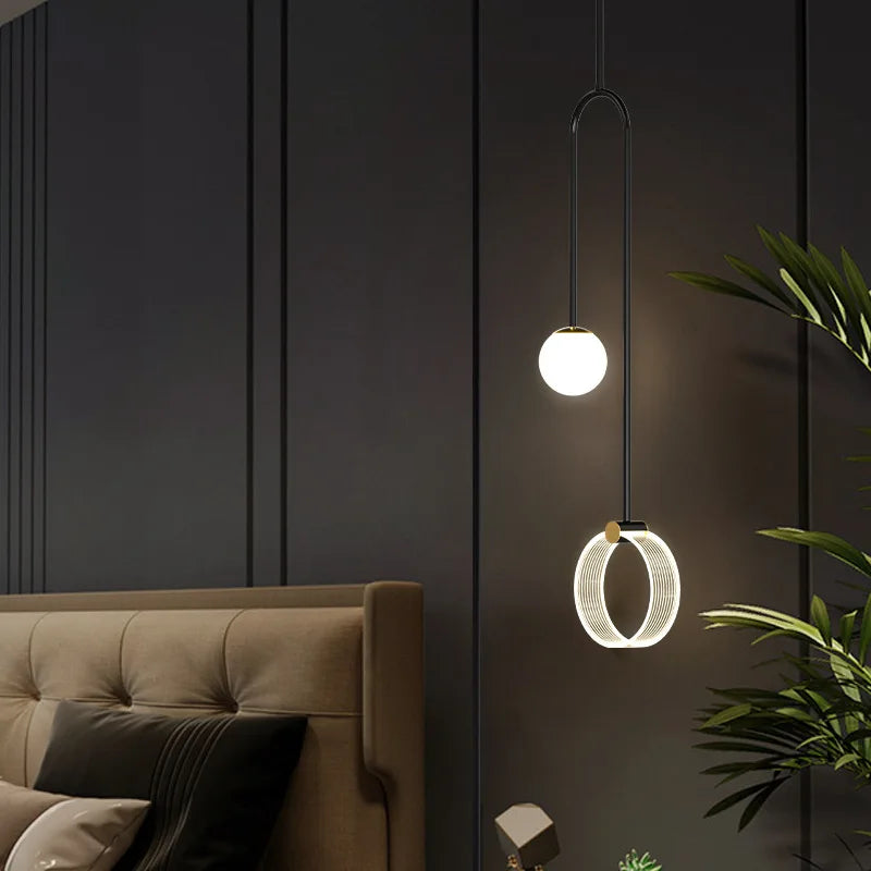 DecorBites™ Gold Luxury LED Pendant Light for Living Room, Bedroom, and Restaurant