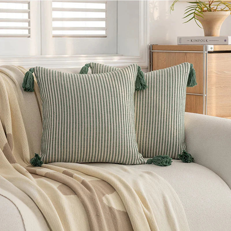 Green Geometric Cushion Cover