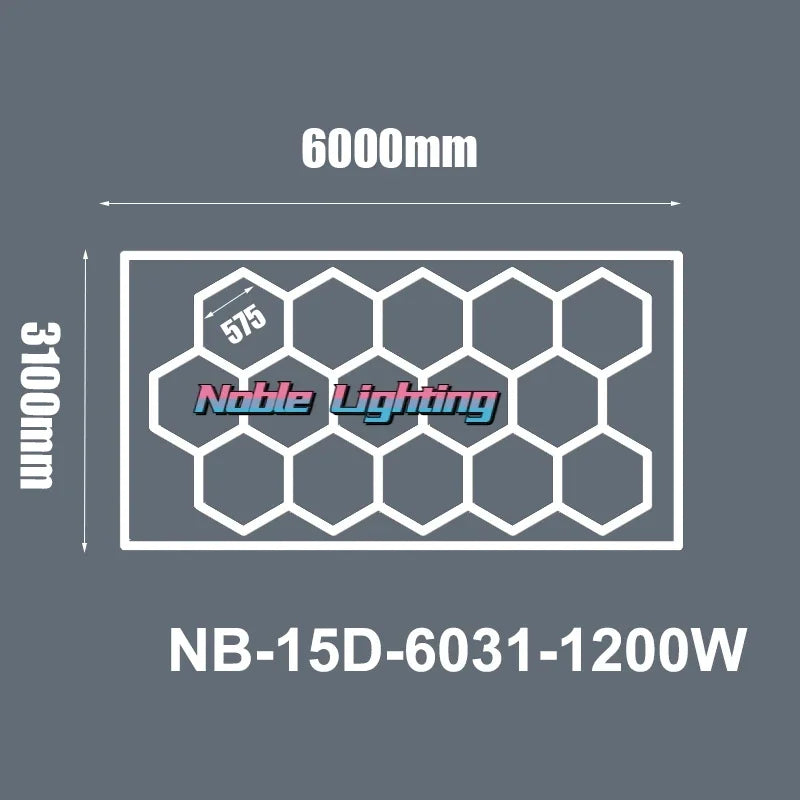 Lámpara de techo LED hexagonal DecorBites™ para barberías y peluquerías en garajes