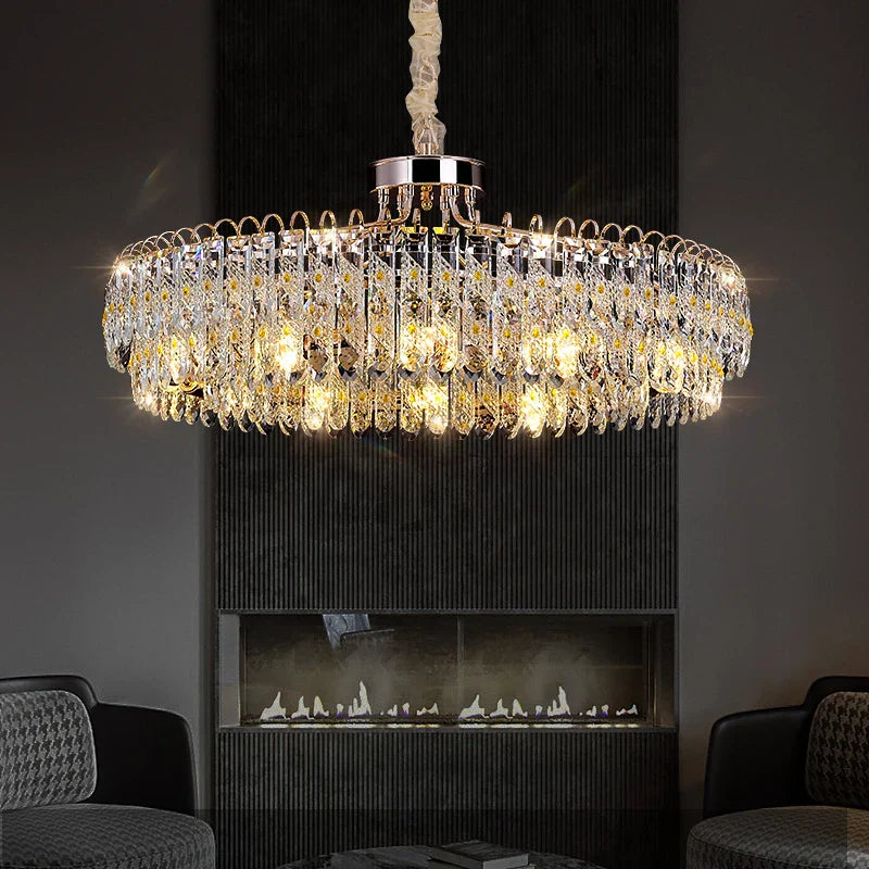DecorBites™ Crystal Chandelier: Modern Luxury for Living Room, Restaurant, Hotel Lobby