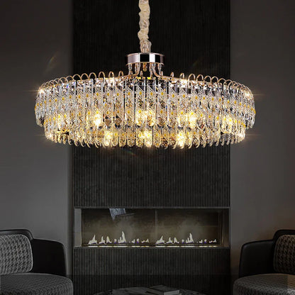 DecorBites™ Crystal Chandelier: Modern Luxury for Living Room, Restaurant, Hotel Lobby
