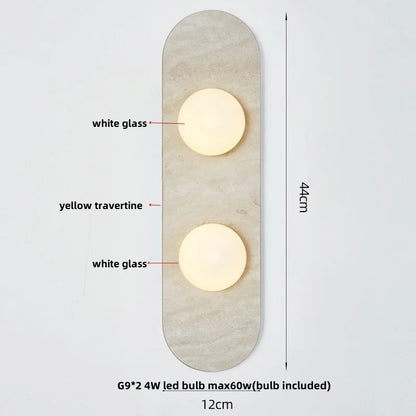 DecorBites™ LED Wall Light: French Luxury Glass Globe Stone Wall Lamp Fixture