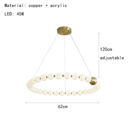 DecorBites™ Brass Round LED Pendant Lights Adjustable Wire Copper Aluminium Lamps