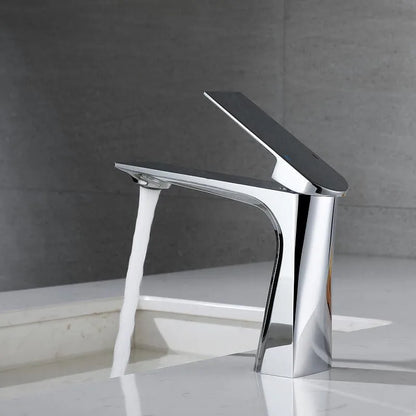 DecorBites™ Brushed Gold Bathroom Basin Faucet - Single Hole Water Mixer Crane