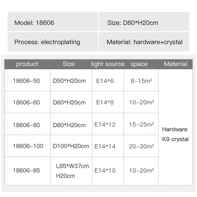 DecorBites™ Gold Round/Oval Crystal Chandelier for Living & Dining Room