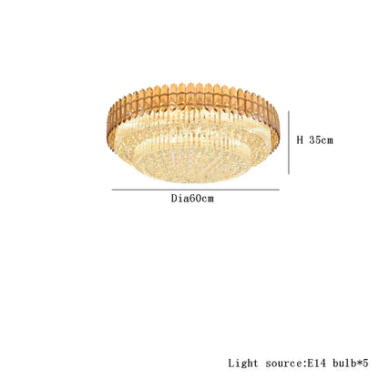 DecorBites™ Amber Crystal Ceiling Lights: Modern Luxury for Living Room, Villa, Foyer