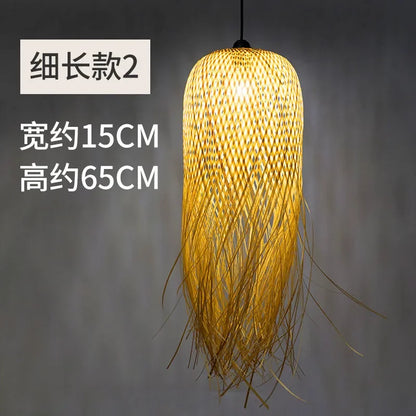DecorBites™ Bamboo Pendant Lights: Nordic Dining Room LED Hanging Lamps Loft Style Decor