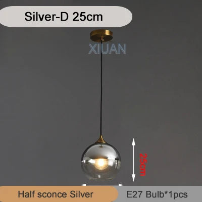 DecorBites™ Industrial Glass Pendant Light for Dining Table, Kitchen, Bar, Office - E27