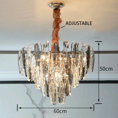DecorBites™ LED Leaf Chandelier: Modern Living Room Decor Lighting for Duplex Rotating Stairs