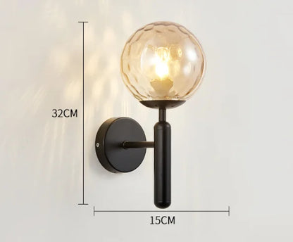 DecorBites™ Brass Chandelier with Black Art Glass Ball - Minimalist Living Room Dining Decor