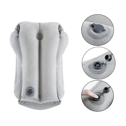 DecorBites™ Inflatable Travel Pillow: Portable Neck Cushion for Airplane, Car, Office, Nap.