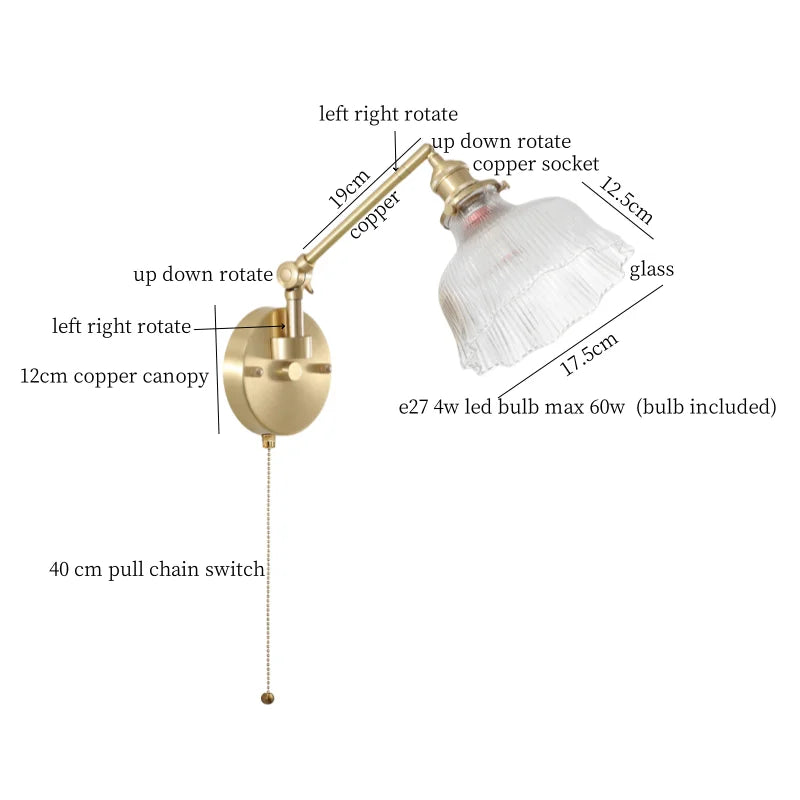 DecorBites™ Clear Glass LED Wall Sconce Switch Light - Nordic Minimalism Design