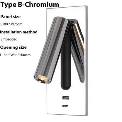 DecorBites™ LED Wall Sconce Adjustable Reading Light for Hotel Bedroom, USB Charging