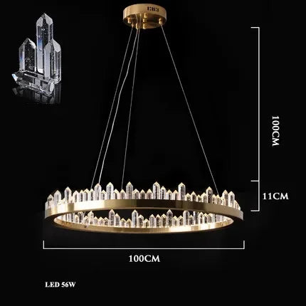 ثريا Arrow Crystal LED من DecorBites™: إضاءة منزلية عصرية لغرفة المعيشة وطاولة الطعام وغرفة النوم