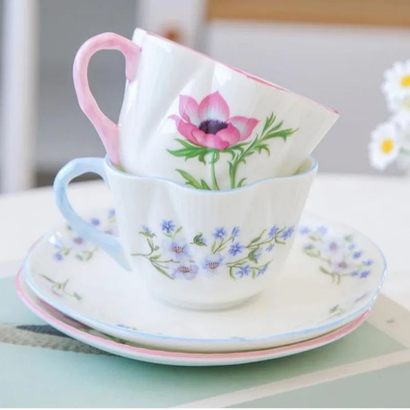 Juego de taza y platillo de porcelana fina DecorBites™ para el hogar y la oficina