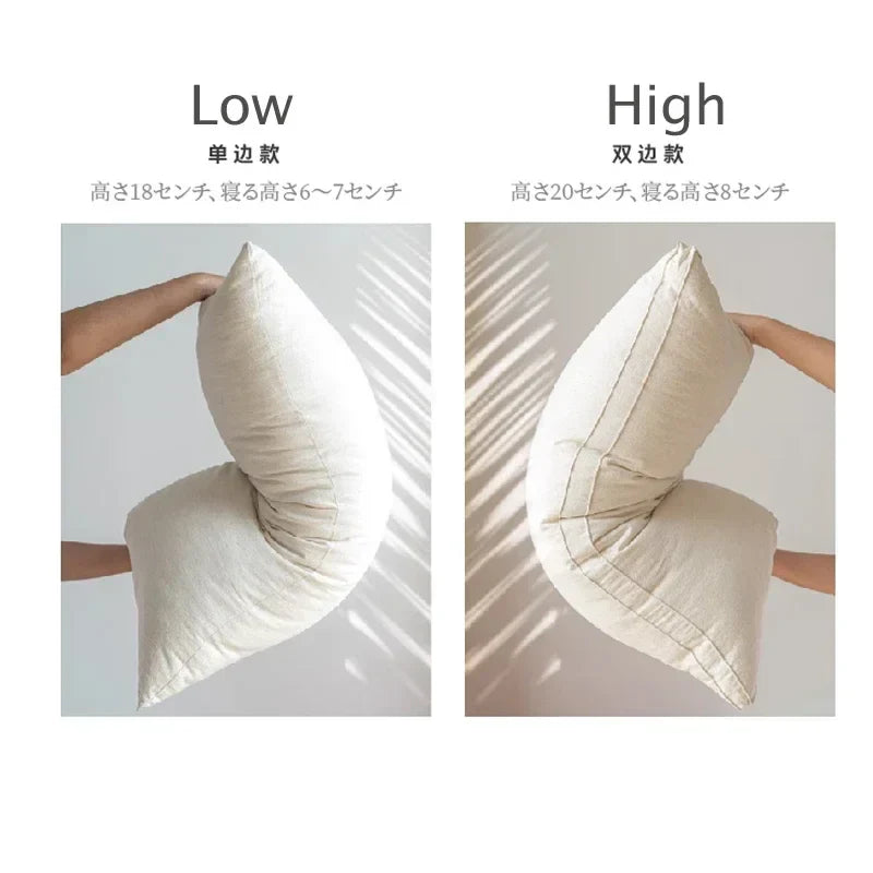 Decobites Solid Color Linen Cotton Pillow for Hotel Home - Rectangle Neck Pillows