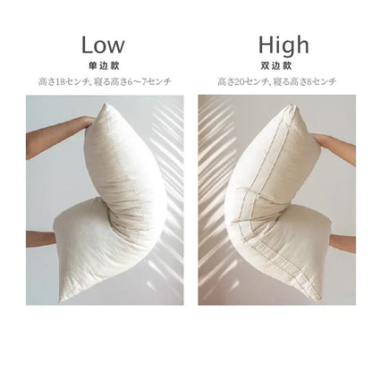 Decobites Solid Color Linen Cotton Pillow for Hotel Home - Rectangle Neck Pillows