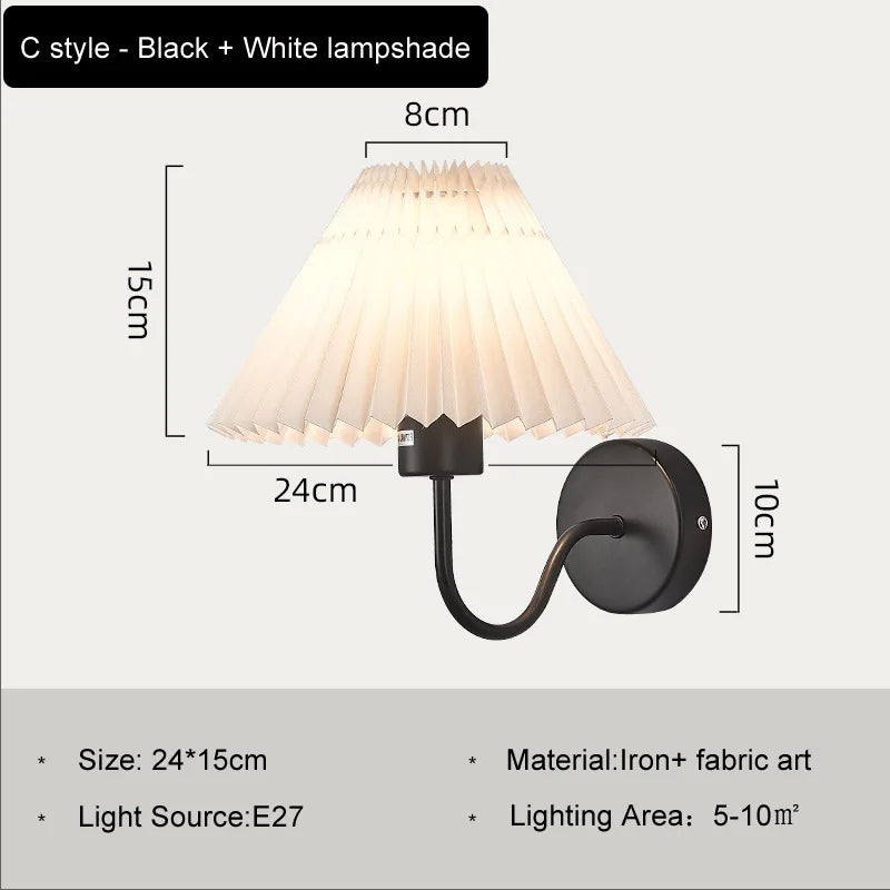 DecorBites™ Cloth Lampshade LED Wall Lamp for Bedroom & Living Room Decor