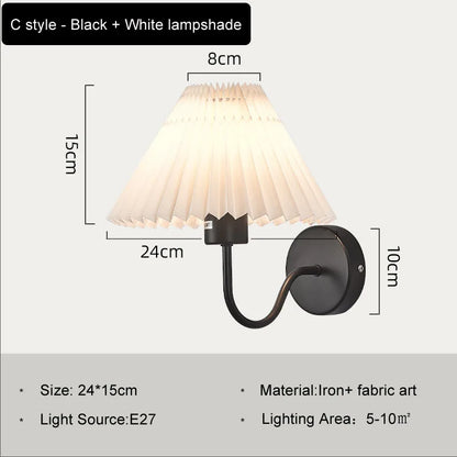 DecorBites™ Cloth Lampshade LED Wall Lamp for Bedroom & Living Room Decor