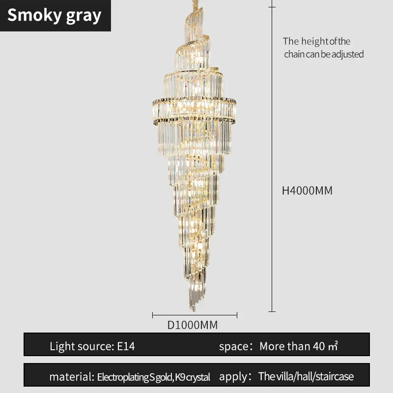 DecorBites™ K9 Deluxe Crystal Pendant Chandelier: Dazzling LED Ceiling Light for Modern Elegance