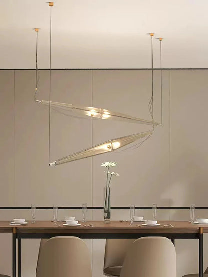 DecorBites™ Glass Cone Chandelier: Height Adjustable Luxury Art Indoor Pendant Lamp