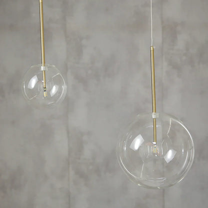 DecorBites™ Glass Globe Chrome Pendant Light - Nordic Style Hanging Lamp