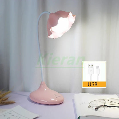 Lámpara de pie Lotus de DecorBites™: Lámpara de escritorio LED moderna para dormitorio, estudio o sala de estar