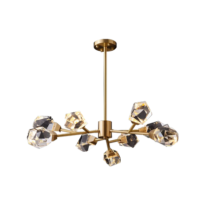 DecorBites™ Diamond Crystal Brass LED Pendant Light Gold Luxury Hanglamp
