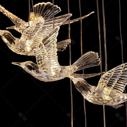 DecorBites™ Bird Design LED Chandelier for Luxury Living Room and Restaurant