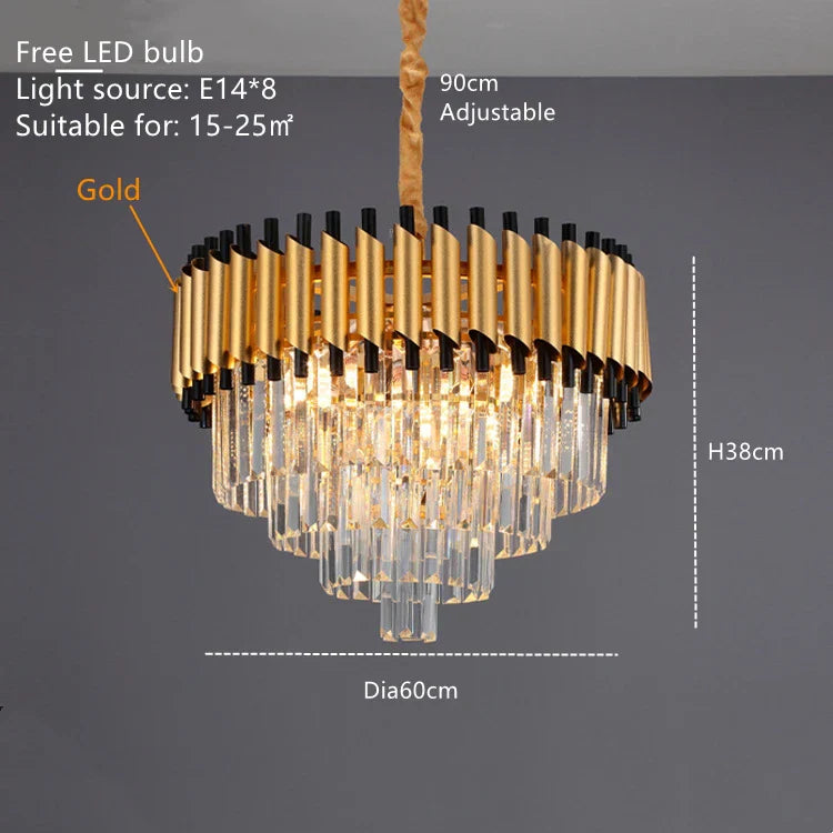 Decorbites™ Lámpara de araña de cristal de lujo de alta gama para cocina, comedor y sala de estar
