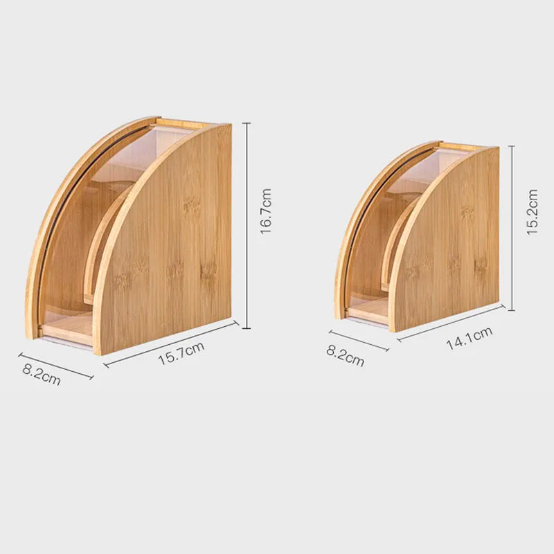 Decorbites™ Bambus-Kaffeefilter-Halter: Kapazität für 100 Stück mit staubdichtem Deckel