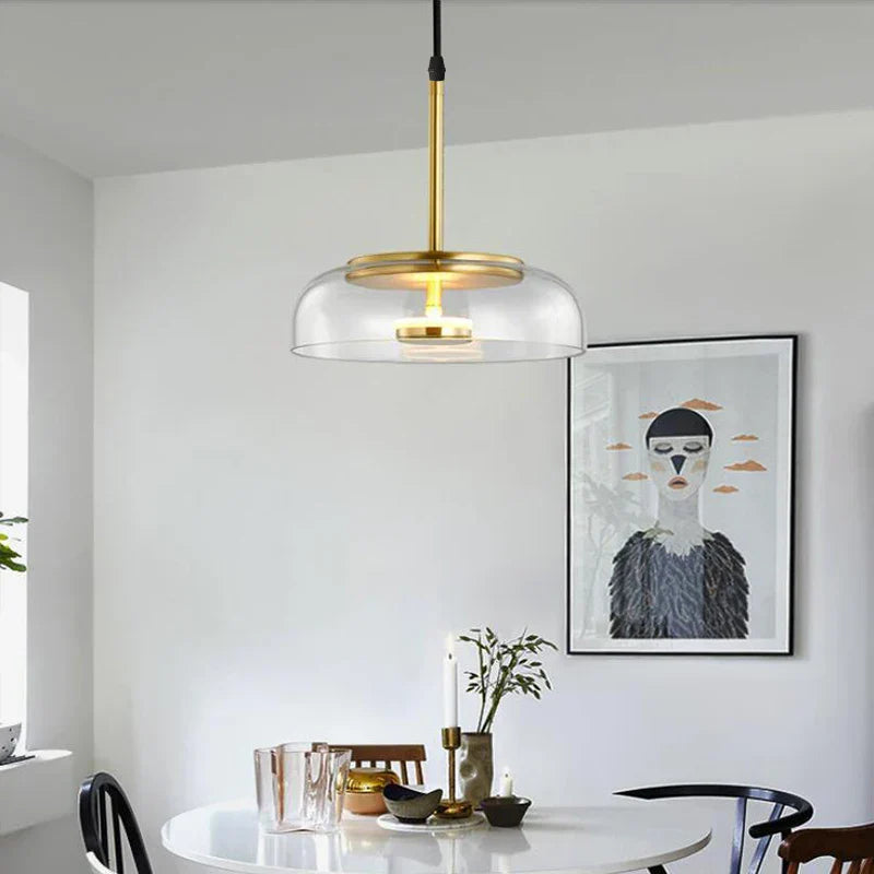 DecorBites™ LED Glass Bowl Pendant Light: Modern Nordic Home Decor Lighting for Dining Bedroom Kitchen Island