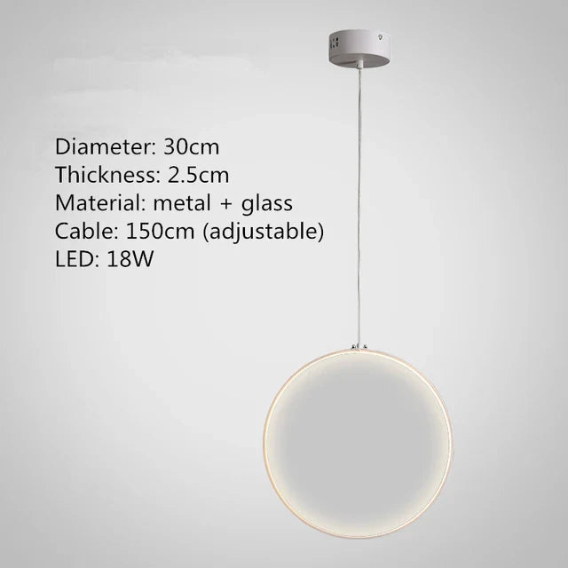 DecorBites™ LED Glass Pendant Light: Stylish Round Fixture for Hall, Living Room, Restaurant