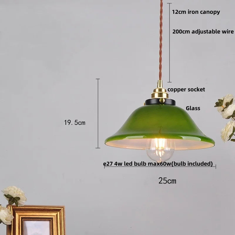 DecorBites™ Green Glass Adjustable LED Pendant Lights for Modern Nordic Home Decor