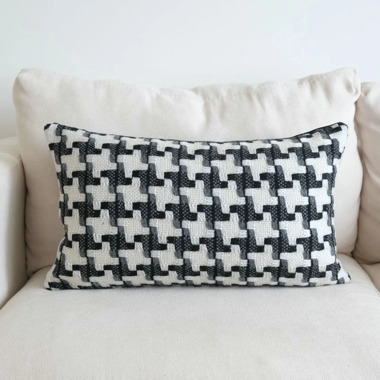 DecorBites™ Houndstooth Crochet Cushion Cover Nordic Minimalist Throw Pillow