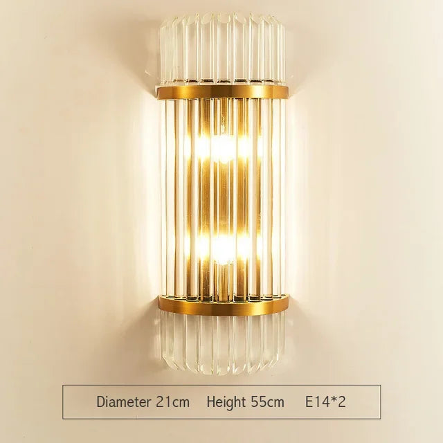 Luces de pared LED de cristal dorado Decorbites™ para la decoración del dormitorio