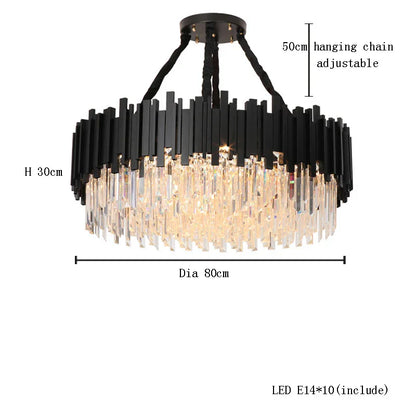 DecorBites™ Gold K9 Crystal Ceiling Chandelier, Dimmable Luxury Living Room Bedroom Lighting
