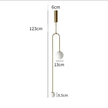 Nordic Glass Globe Pendant Light in Gold or Black