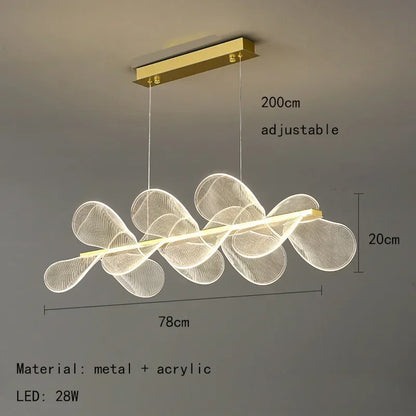 Lámpara de araña LED DecorBites™ con forma de flor: Colgante acrílico de lujo para sala de estar, dormitorio y cocina modernos.