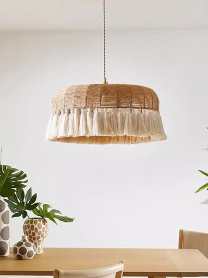 DecorBites™ Hemp Rope Ceiling Chandelier: Japanese-Inspired Twine Pendant Lights for Home Decor