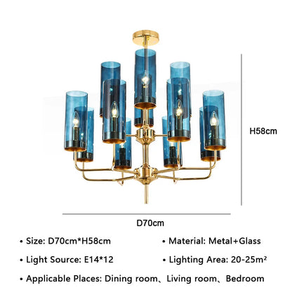 DecorBites™ American Lustre Glass Chandelier LED Pendant Light Fixture
