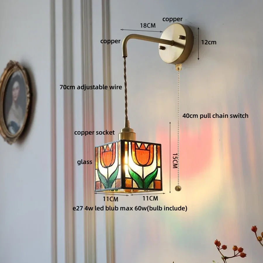 DecorBites™ Clear Flower Acrylic LED Wall Lamp: Copper Modern Nordic Stair Light
