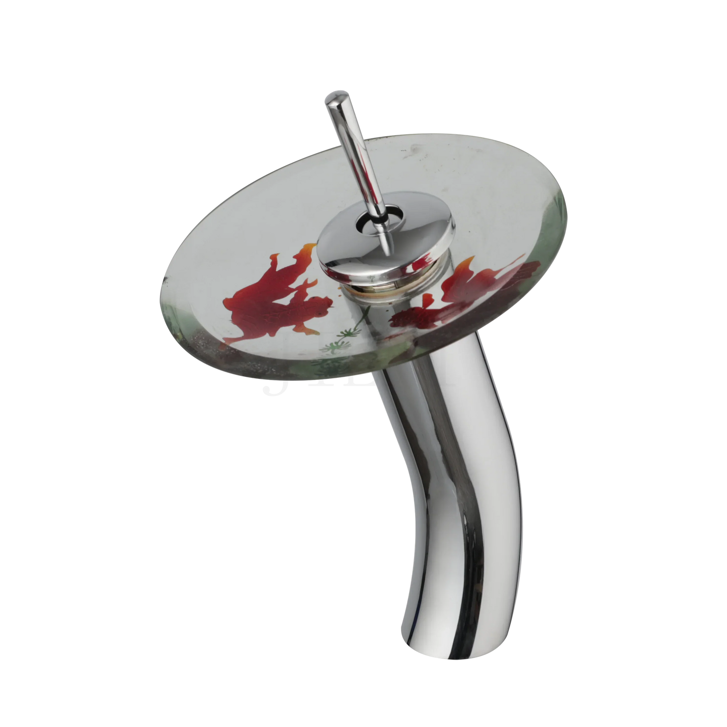 DecorBites™ Glass Rocker Handle Basin Faucet, Waterfall Mixer Taps, Chrome Finish