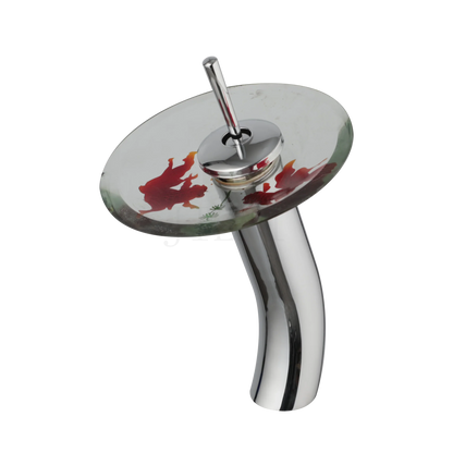 DecorBites™ Glass Rocker Handle Basin Faucet, Waterfall Mixer Taps, Chrome Finish