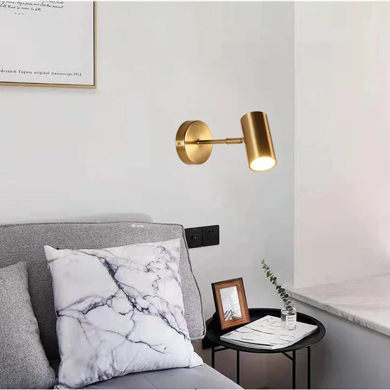 Aplique de pared LED dorado DecorBites™, moderno y ajustable, para sala de estar